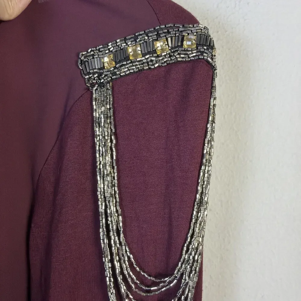 Buckle BKE boutique metal top military utility burgundy medium whimsygoth NWT - Picture 8 of 12